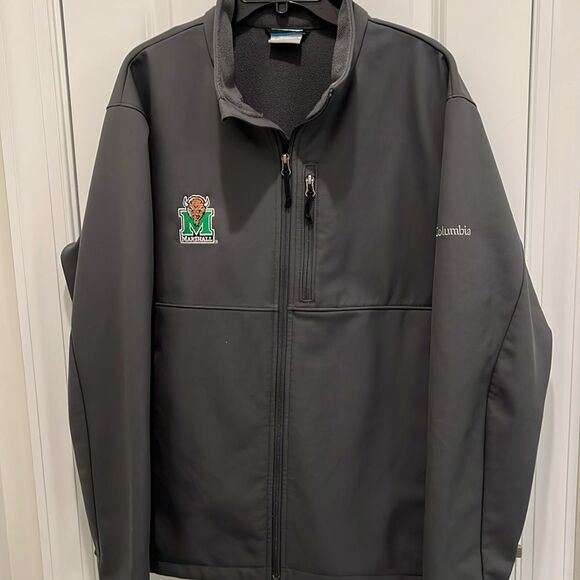 Thick We are Marshall Thundering Herd Softshell Bionic Apex Fleece Gray Jacket - Picture 1 of 7